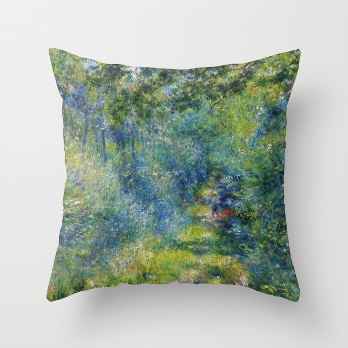 Pierre-Auguste Renoir "Sentier dans le bois (Path in the woods)" Throw Pillow Gallery Image 6