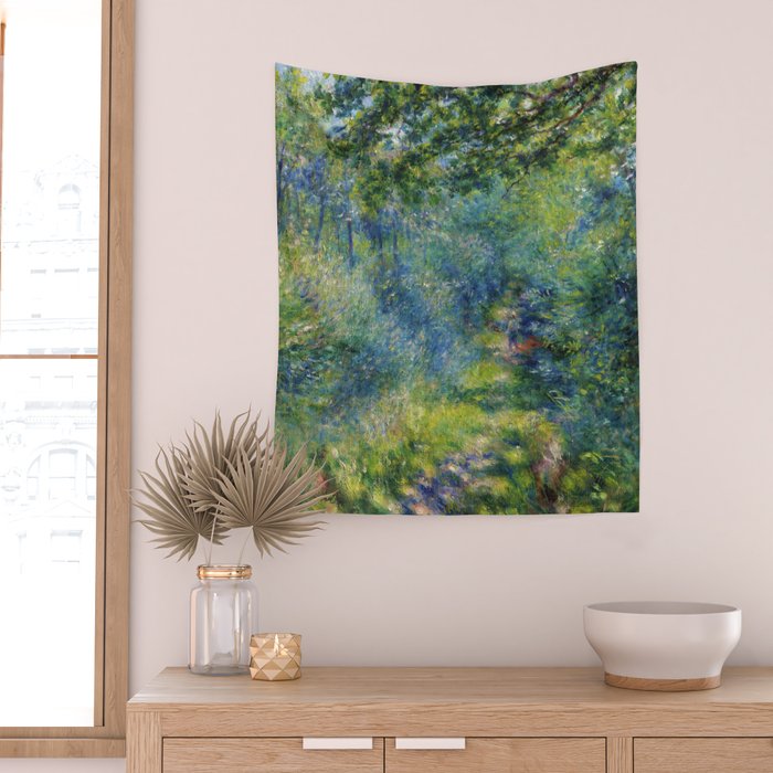 Pierre-Auguste Renoir "Sentier dans le bois (Path in the woods)" Wall Tapestry Gallery Image 2