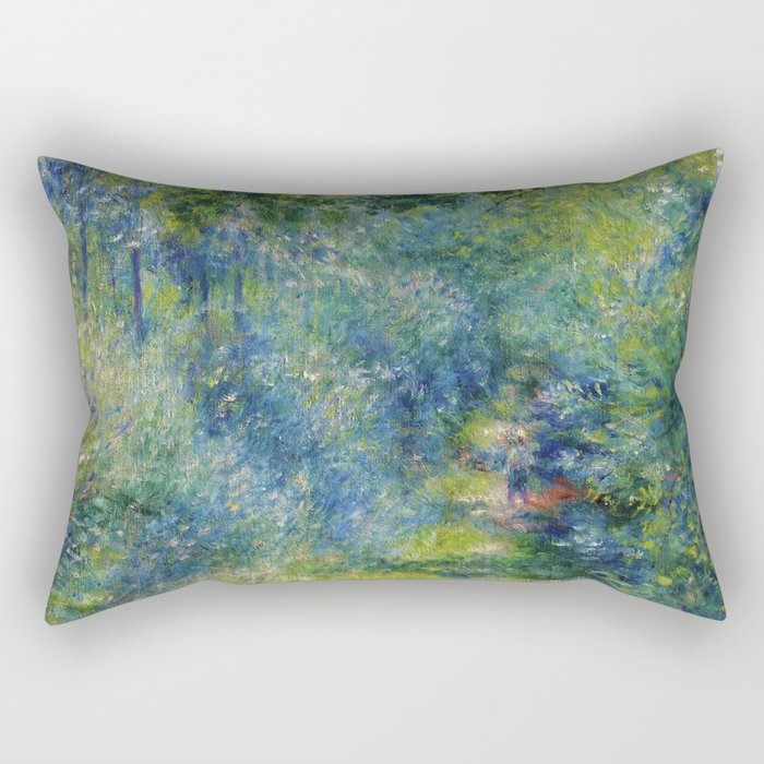 Pierre-Auguste Renoir "Sentier dans le bois (Path in the woods)" Rectangular Pillow Gallery Image 1