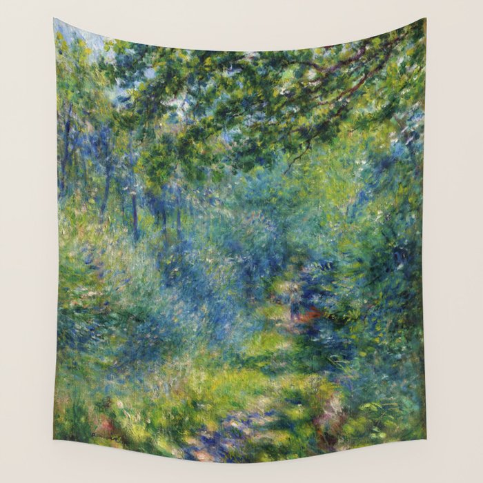 Pierre-Auguste Renoir "Sentier dans le bois (Path in the woods)" Wall Tapestry Gallery Image 1