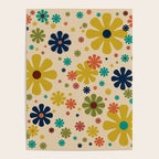 Flowerama Retro Floral Pattern in Mid Mod Mustard, Orange, Teal, Olive, and Beige Poster Gallery Image 4