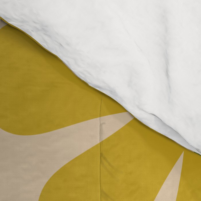 Flowerama Retro Floral Pattern in Mid Mod Mustard, Orange, Teal, Olive, and Beige Comforter Gallery Image 4
