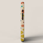 Flowerama Retro Floral Pattern in Mid Mod Mustard, Orange, Teal, Olive, and Beige iPhone Case Gallery Image 2