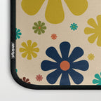 Flowerama Retro Floral Pattern in Mid Mod Mustard, Orange, Teal, Olive, and Beige Laptop Sleeve Gallery Image 3