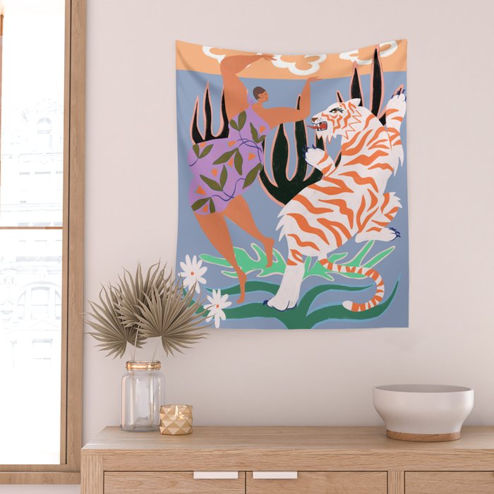 Hello Tiger Wall Tapestry Gallery Image 2