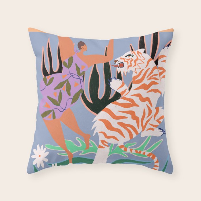 Hello Tiger Throw Pillow Gallery Image 1