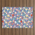 Wild colorful flowery meadow B Outdoor Rug Gallery Image 1