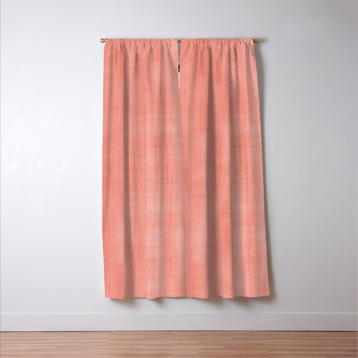 Pantone Living Coral Dry Brush Strokes Texture Window Curtain Gallery Image 3
