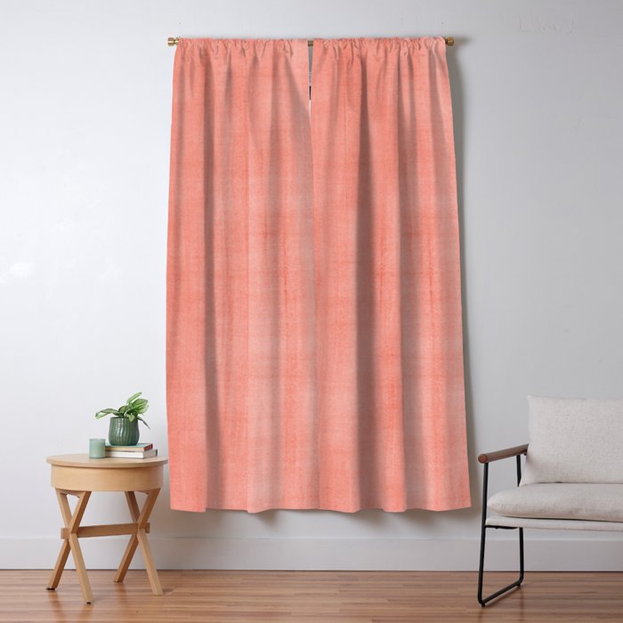 Pantone Living Coral Dry Brush Strokes Texture Window Curtain Gallery Image 1