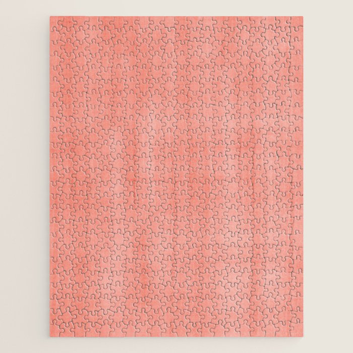 Pantone Living Coral Dry Brush Strokes Texture Jigsaw Puzzle Gallery Image 1