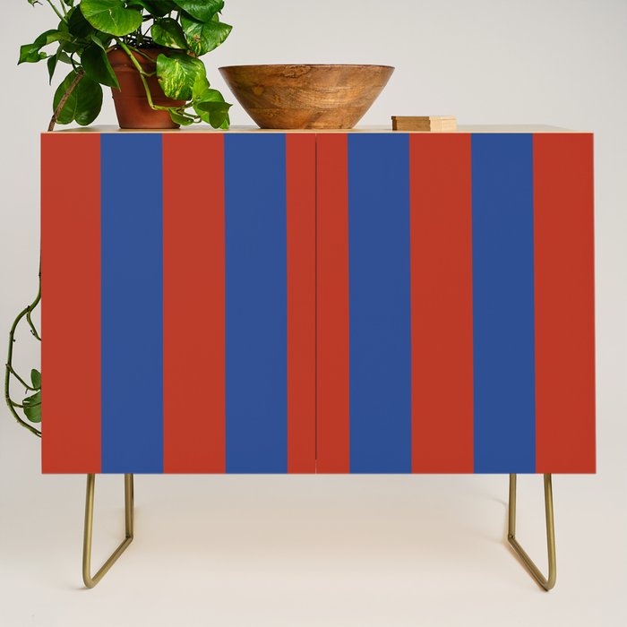 Ultramarine and Carrot Cake Stripes Credenza Gallery Image 1