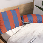 Ultramarine and Carrot Cake Stripes Pillow Sham Gallery Image 2