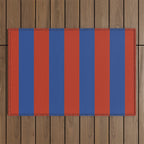 Ultramarine and Carrot Cake Stripes Outdoor Rug Gallery Image 1