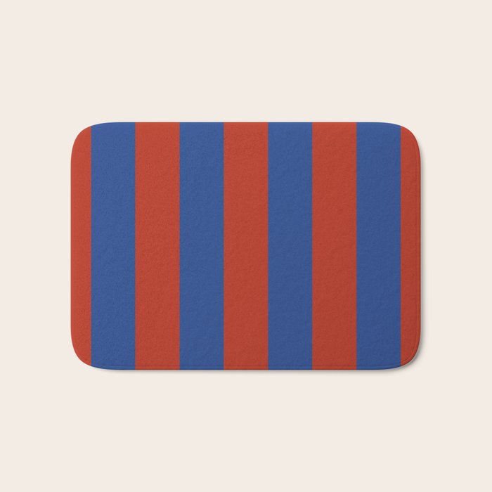Ultramarine and Carrot Cake Stripes Bath Mat Gallery Image 1