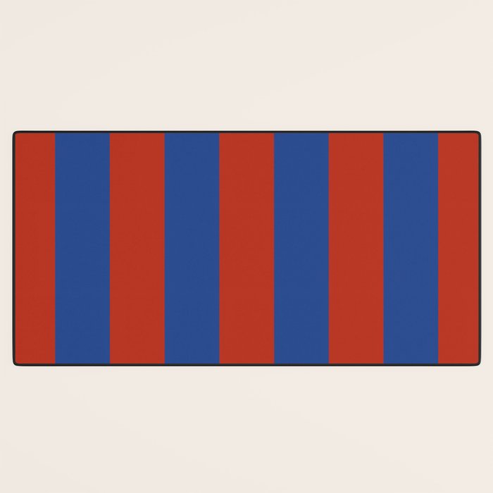 Ultramarine and Carrot Cake Stripes Desk Mat Gallery Image 3