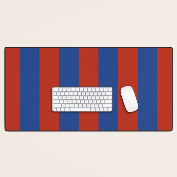 Ultramarine and Carrot Cake Stripes Desk Mat Gallery Image 1