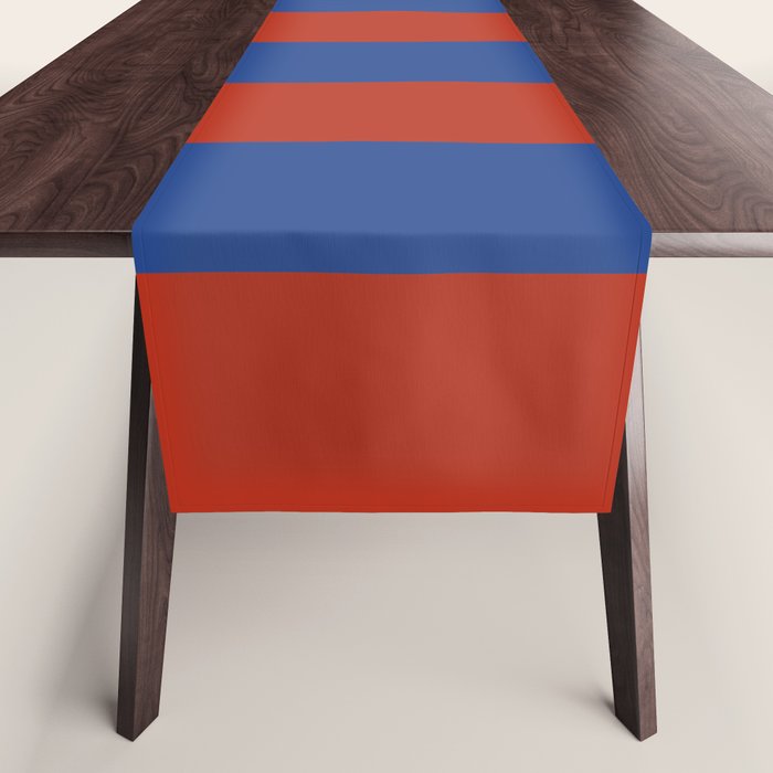 Ultramarine and Carrot Cake Stripes Table Runner Gallery Image 1