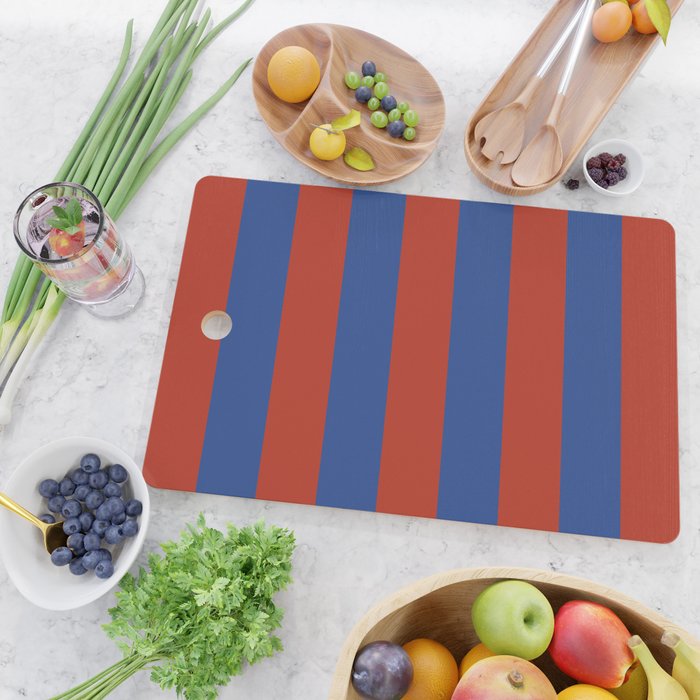 Ultramarine and Carrot Cake Stripes Cutting Board Gallery Image 2