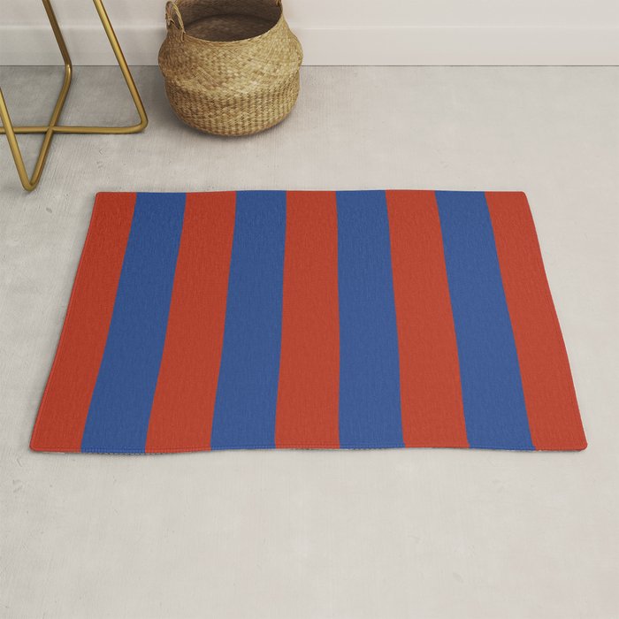 Ultramarine and Carrot Cake Stripes Rug Gallery Image 1