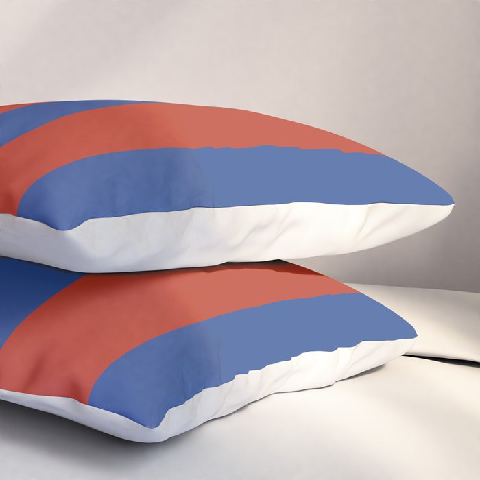 Ultramarine and Carrot Cake Stripes Pillow Sham Gallery Image 3