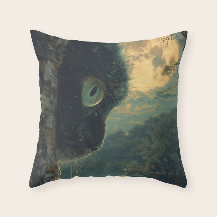 Whiskers at Twilight Throw Pillow Gallery Image 6