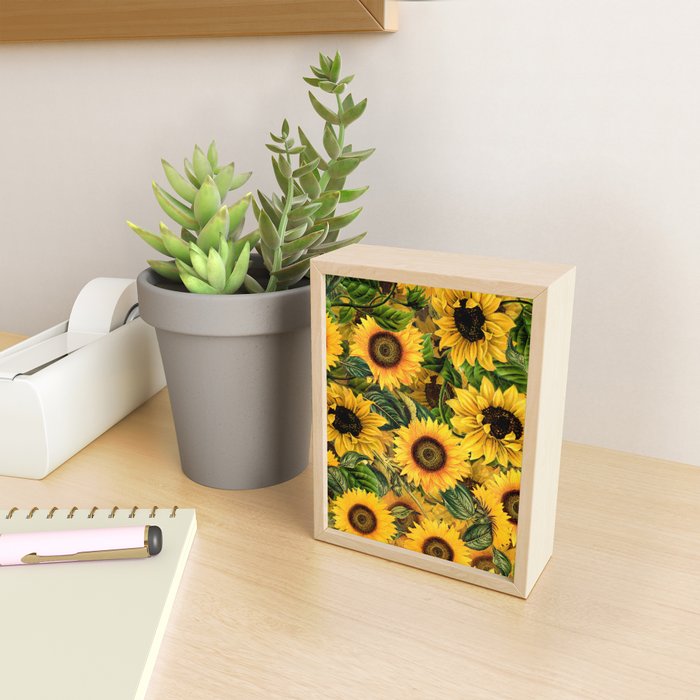 Vintage & Shabby Chic - Noon Sunflowers Garden Mini Art Print Gallery Image 2