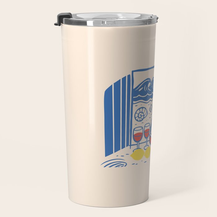 Sardines, Lemons and Wine at the Beach Travel Mug Gallery Image 3