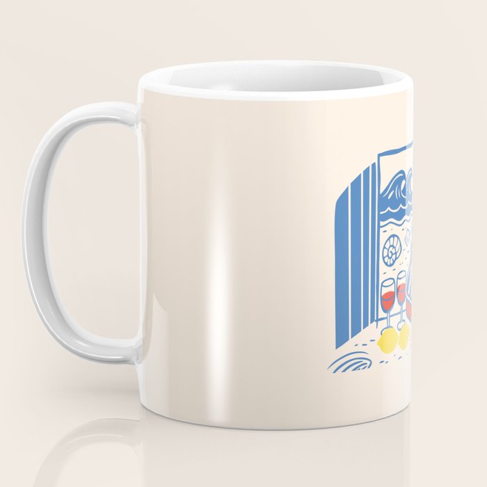 Sardines, Lemons and Wine at the Beach Coffee Mug Gallery Image 3