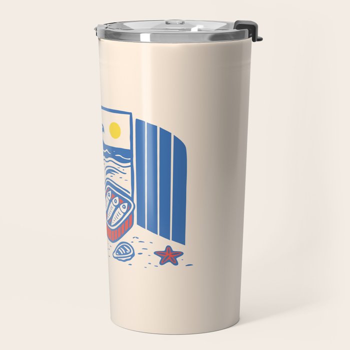 Sardines, Lemons and Wine at the Beach Travel Mug Gallery Image 2