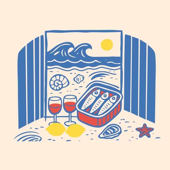Sardines, Lemons and Wine at the Beach Coffee Mug Gallery Image 2