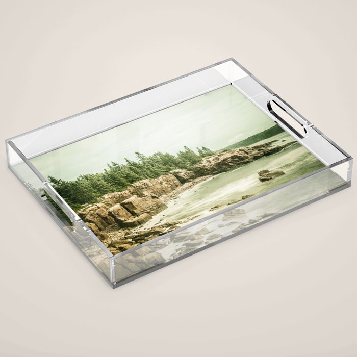 Acadia National Park Maine Rocky Beach Acrylic Tray Gallery Image 1