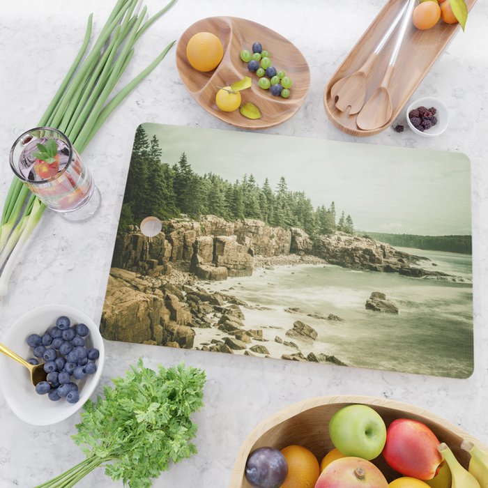 Acadia National Park Maine Rocky Beach Cutting Board Gallery Image 2