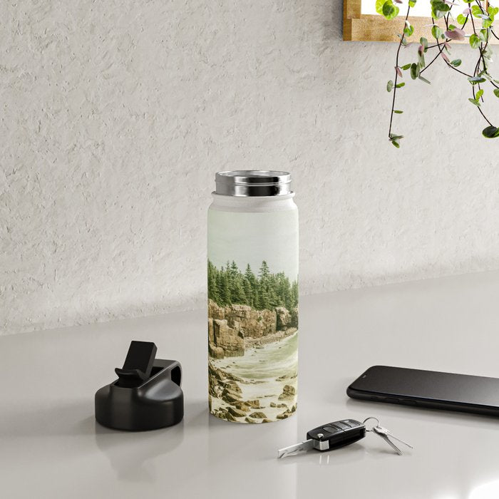 Acadia National Park Maine Rocky Beach Water Bottle Gallery Image 4