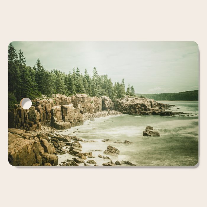 Acadia National Park Maine Rocky Beach Cutting Board Gallery Image 1