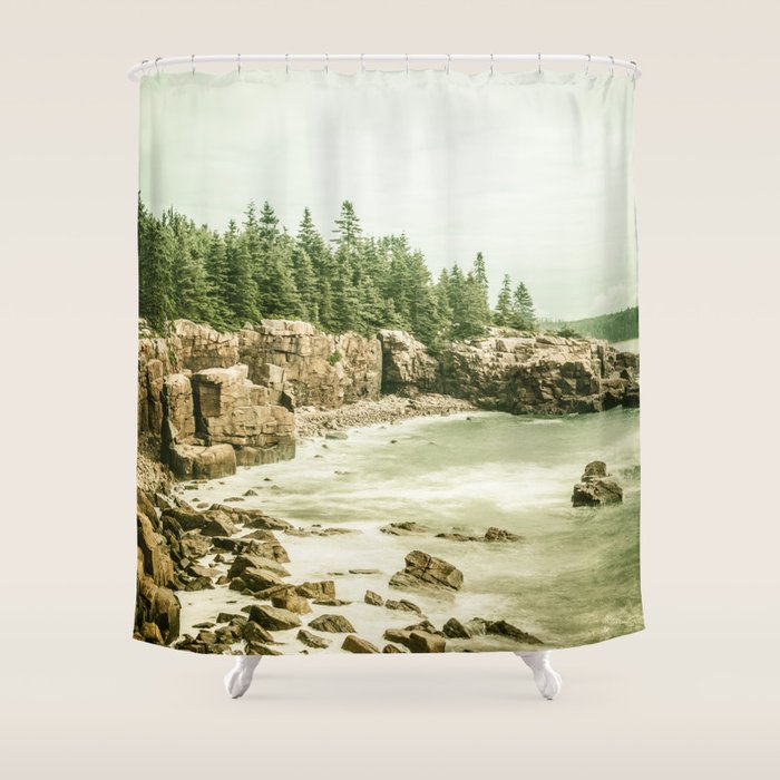 Acadia National Park Maine Rocky Beach Shower Curtain Gallery Image 1