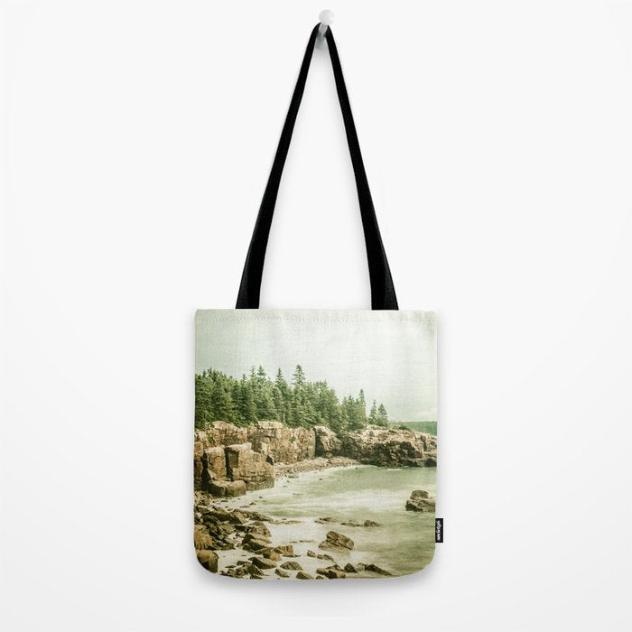 Acadia National Park Maine Rocky Beach Tote Bag Gallery Image 2