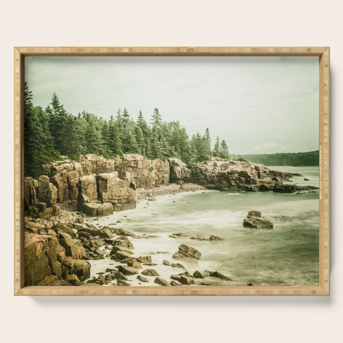 Acadia National Park Maine Rocky Beach Serving Tray Gallery Image 1