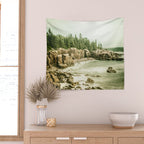 Acadia National Park Maine Rocky Beach Wall Tapestry Gallery Image 2