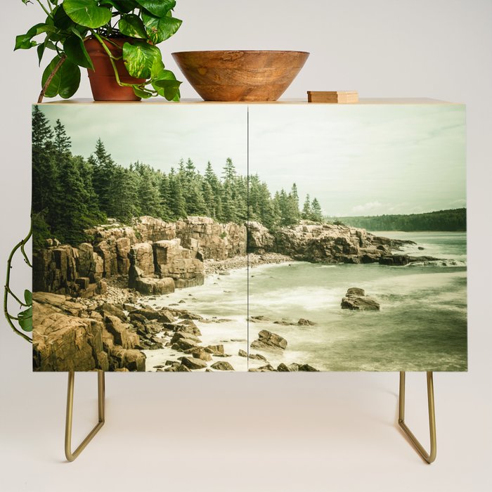 Acadia National Park Maine Rocky Beach Credenza Gallery Image 1