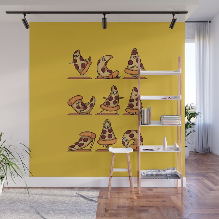 Pizza Yoga Wall Mural Gallery Image 1