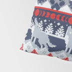 Fair isle knitting grey wolf // navy blue and grey wolves red moons and pine trees Pillow Sham Gallery Image 4