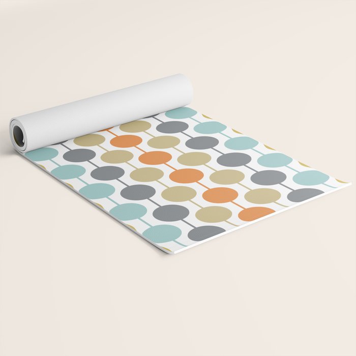 Retro Circles Mid Century Modern Background Yoga Mat Gallery Image 2