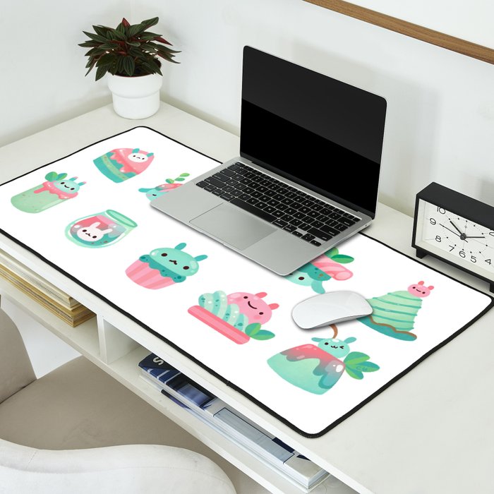 Choco Mint Rabbit Desk Mat Gallery Image 2
