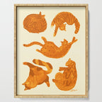 Sleepy Cozy Kitty Cats in Buttercup & Orange Serving Tray Gallery Image 1