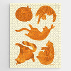 Sleepy Cozy Kitty Cats in Buttercup & Orange Jigsaw Puzzle Gallery Image 1