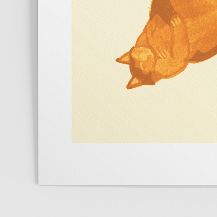 Sleepy Cozy Kitty Cats in Buttercup & Orange Poster Gallery Image 3