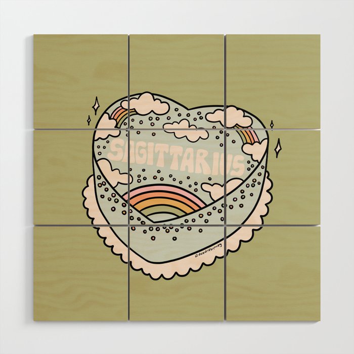 Sagittarius Heart Cake Wood Wall Art Gallery Image 1