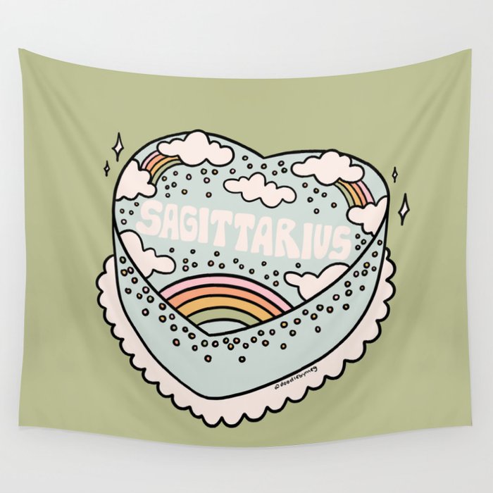 Sagittarius Heart Cake Wall Tapestry Gallery Image 1