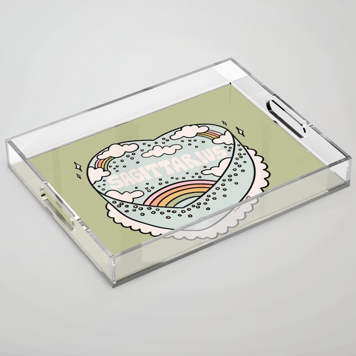 Sagittarius Heart Cake Acrylic Tray Gallery Image 1
