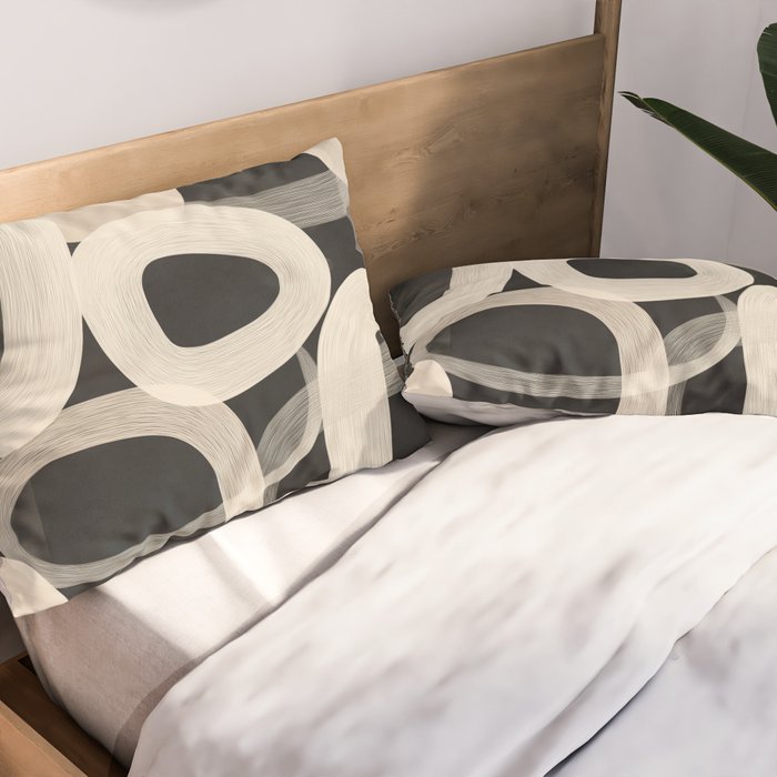 Soft Forms - Abstract Minimalist Line Art Pillow Sham Gallery Image 2